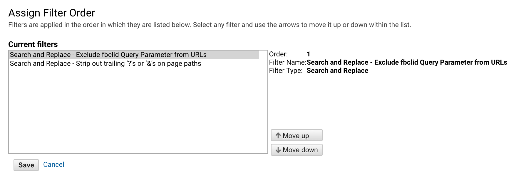 Filter order matters in Google Analytics