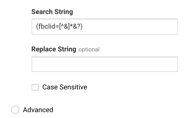 search string and replace string