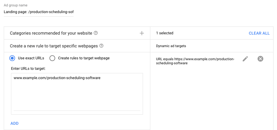 Dynamic Search Ads - Specific URLs - 15