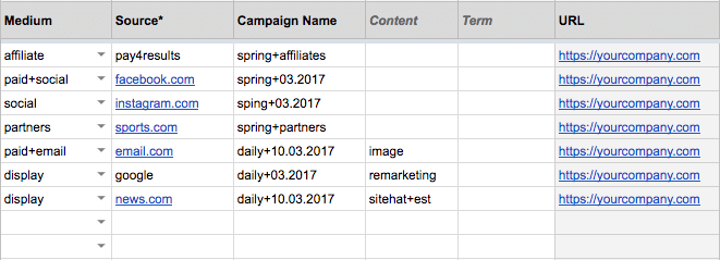 utm tagging spreadsheet