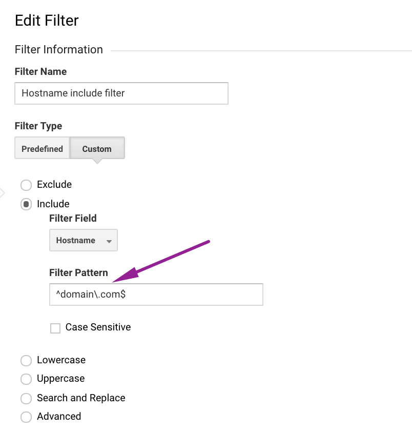 incorrect hostname filter