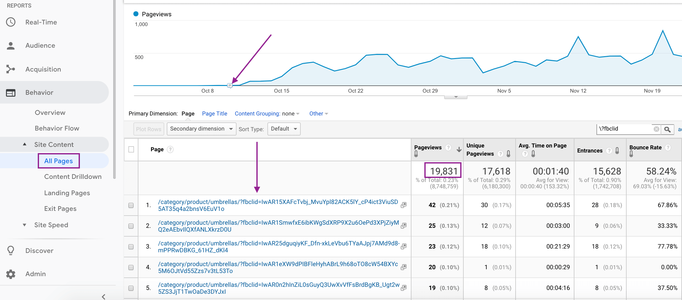 fbclid google anaytics report