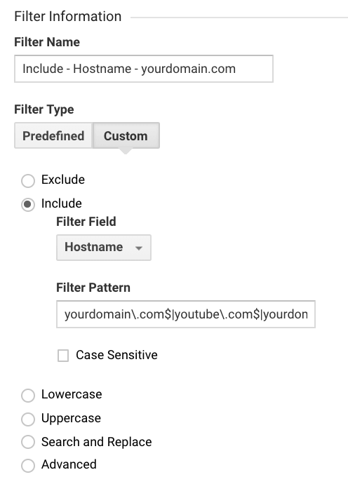 Include youdomain.com Hostname (domain) only